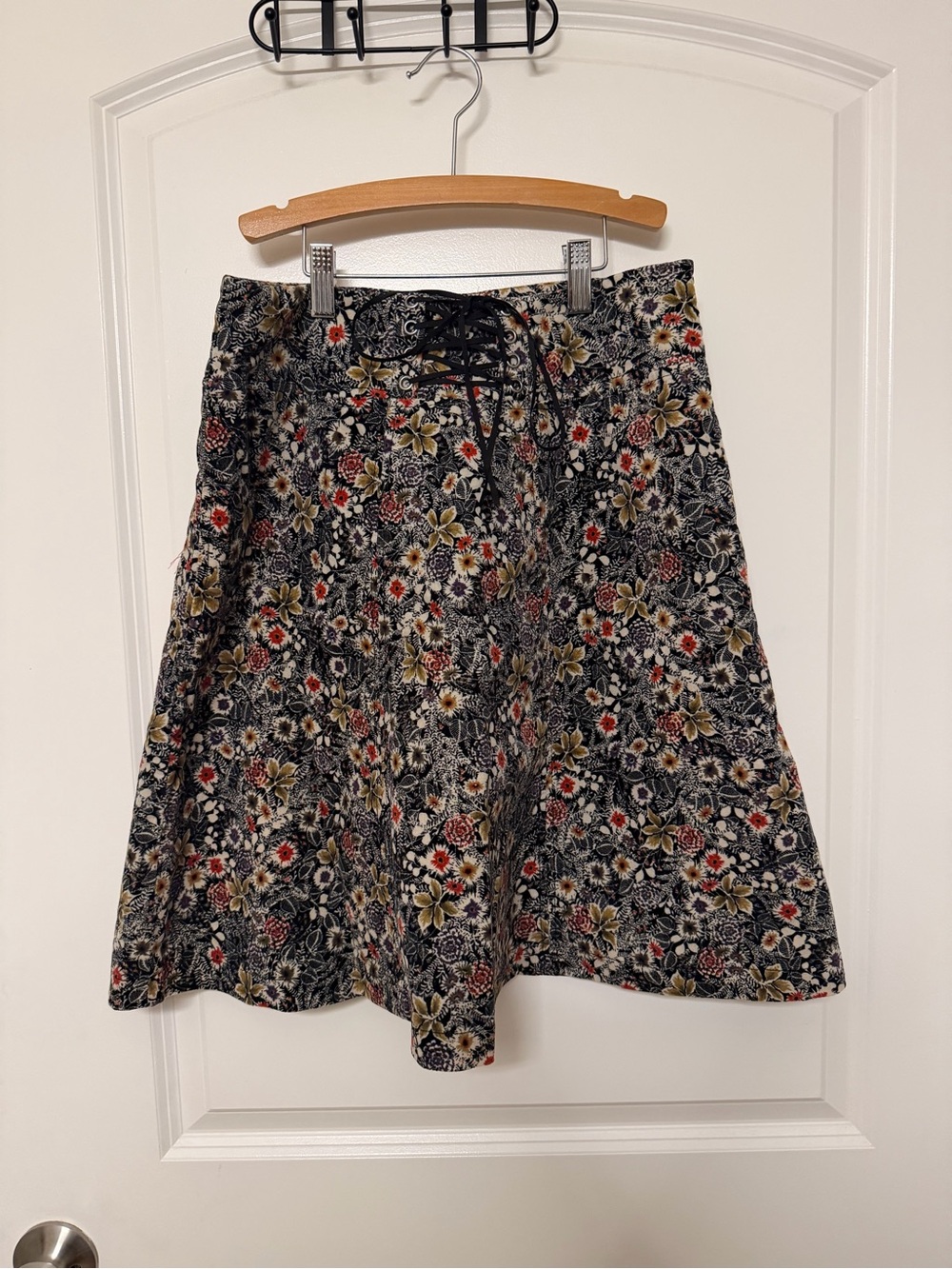 Anthropologie Edme & Esyllte Boho Corset Lace Up Autumn Floral Skirt